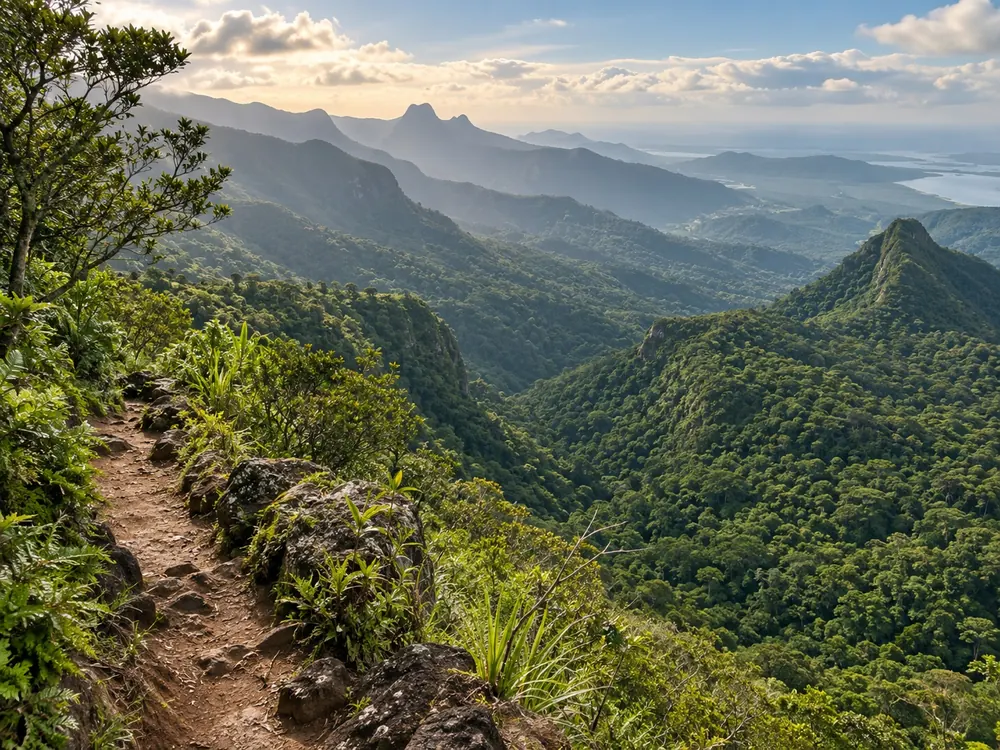 Forested ridges of the Black River Gorges